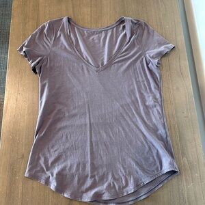 Purple lululemon V neck tee